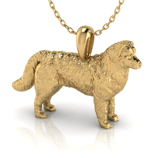 Silver dog pendant necklace with textured fur details on a chain, perfect accessory for dog lovers and jewellery enthusiasts worldwide, also available in solid gold. Made by Chris Simpson Designs in the United Kingdom.