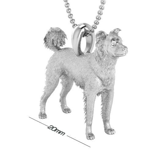Border collie cross pendant