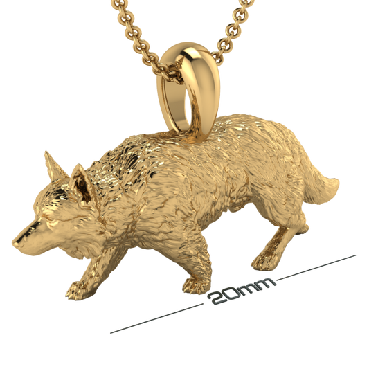 Border collie crouching pendant