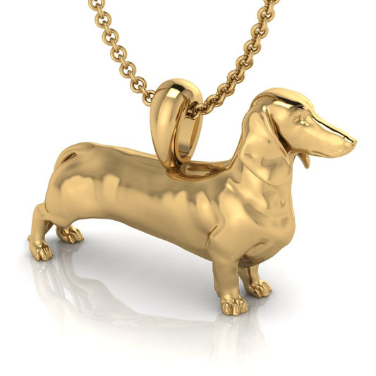 Silver dog pendant necklace with textured fur details on a chain, perfect accessory for dog lovers and jewellery enthusiasts worldwide, also available in solid gold. Made by Chris Simpson Designs in the United Kingdom.