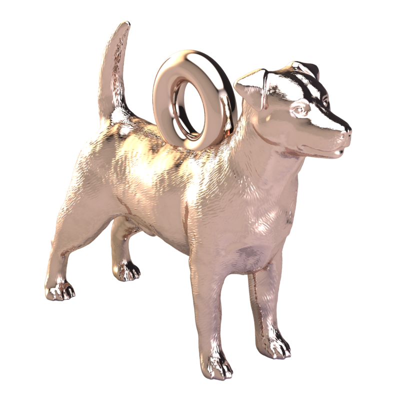 Silver dog pendant necklaces and charms with textured fur details on a chain, perfect accessory for dog lovers and jewellery enthusiasts worldwide, also available in solid gold. Made by Chris Simpson Designs in the United Kingdom.