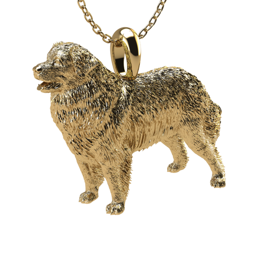 Silver dog pendant necklace with textured fur details on a chain, perfect accessory for dog lovers and jewellery enthusiasts worldwide, also available in solid gold. Made by Chris Simpson Designs in the United Kingdom.
