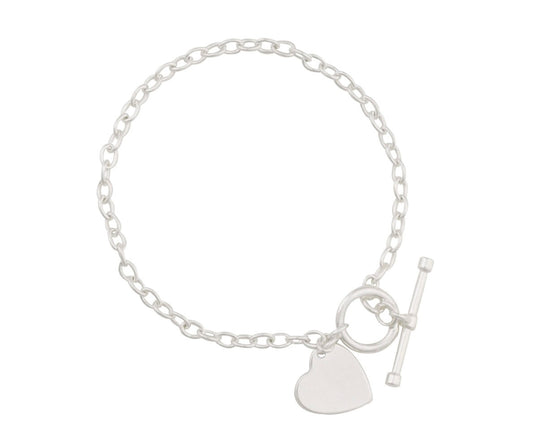 Light Silver Toggle Charm Bracelet