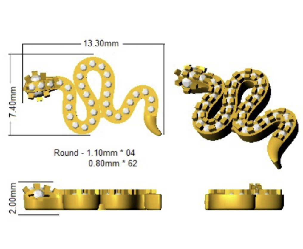 Snake diamond earrings