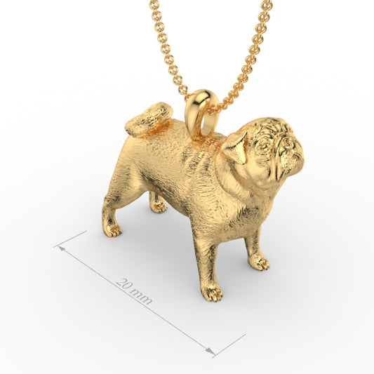 Silver dog pendant necklace with textured fur details on a chain, perfect accessory for dog lovers and jewellery enthusiasts worldwide, also available in solid gold. Made by Chris Simpson Designs in the United Kingdom.