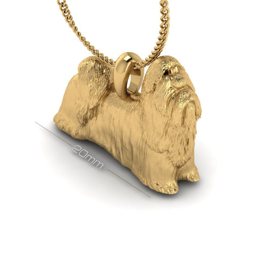 Silver dog pendant necklace with textured fur details on a chain, perfect accessory for dog lovers and jewellery enthusiasts worldwide, also available in solid gold. Made by Chris Simpson Designs in the United Kingdom.