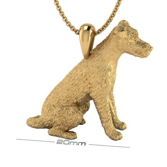 Silver dog pendant necklace with textured fur details on a chain, perfect accessory for dog lovers and jewellery enthusiasts worldwide, also available in solid gold. Made by Chris Simpson Designs in the United Kingdom.