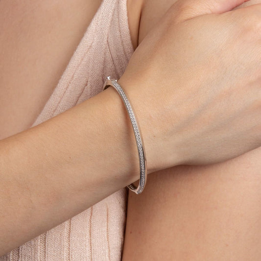 Fiorelli Knife Edge Hinged Bangle with Cubic Zirconia