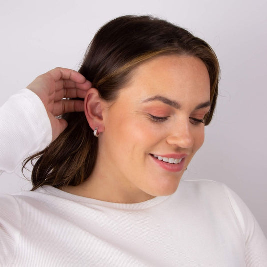 Flat Profile Huggie Hoop Earrings