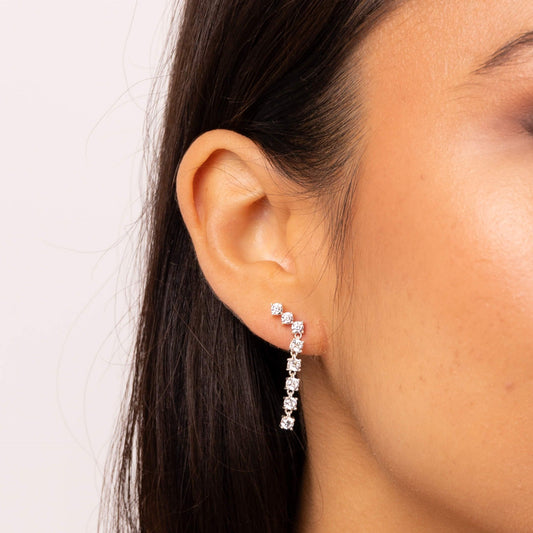 Gradient Long Drop Earrings