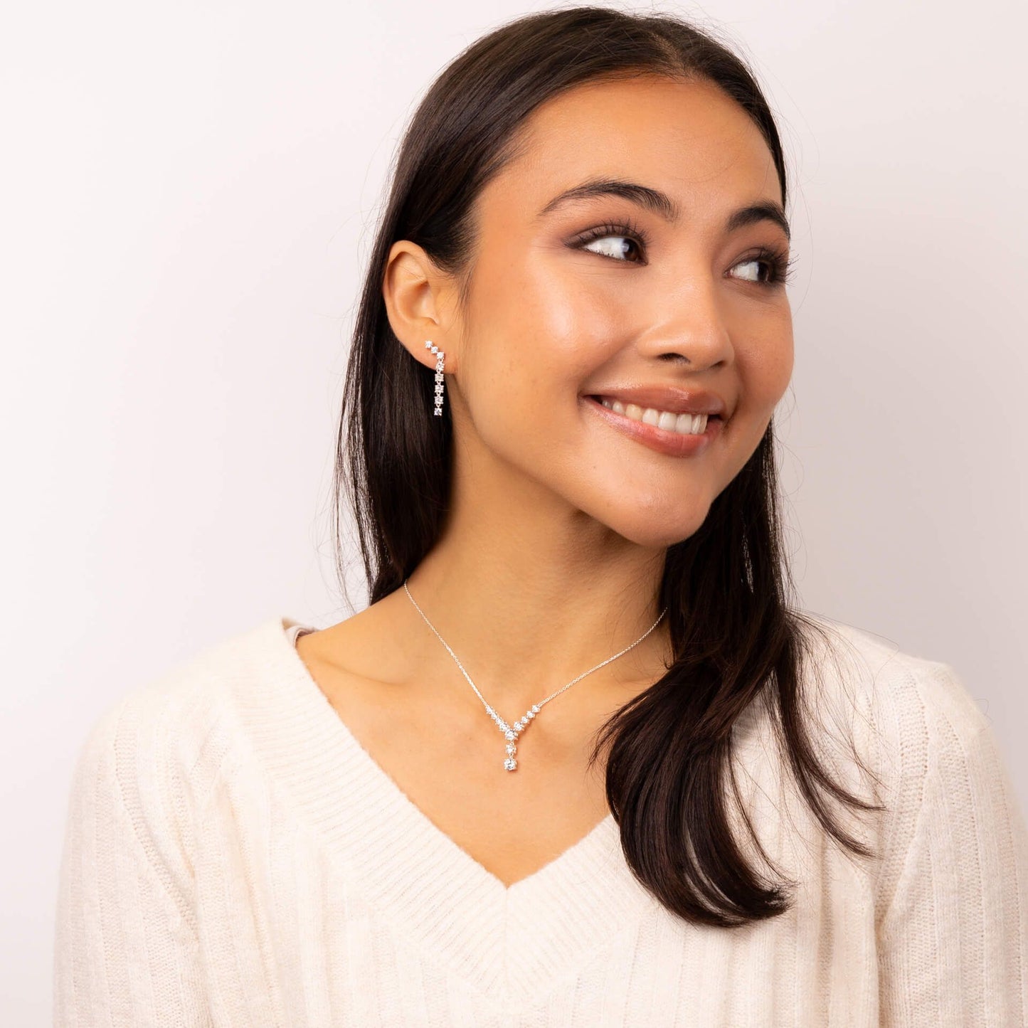 Gradient Long Drop Earrings