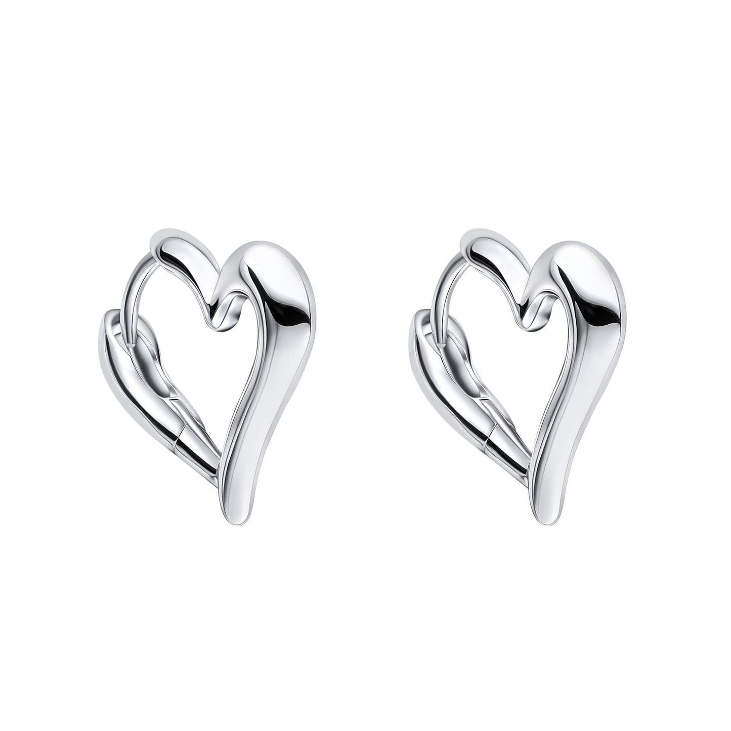 Open Heart Hoop Earrings