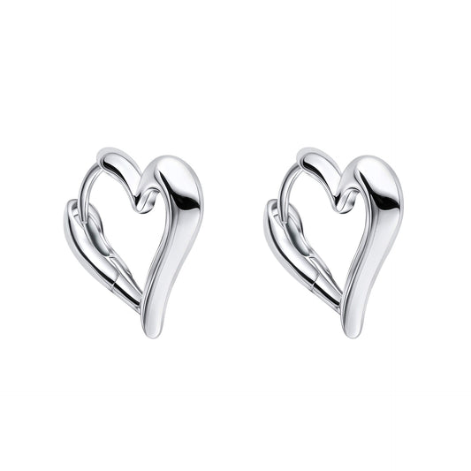 Open Heart Hoop Earrings