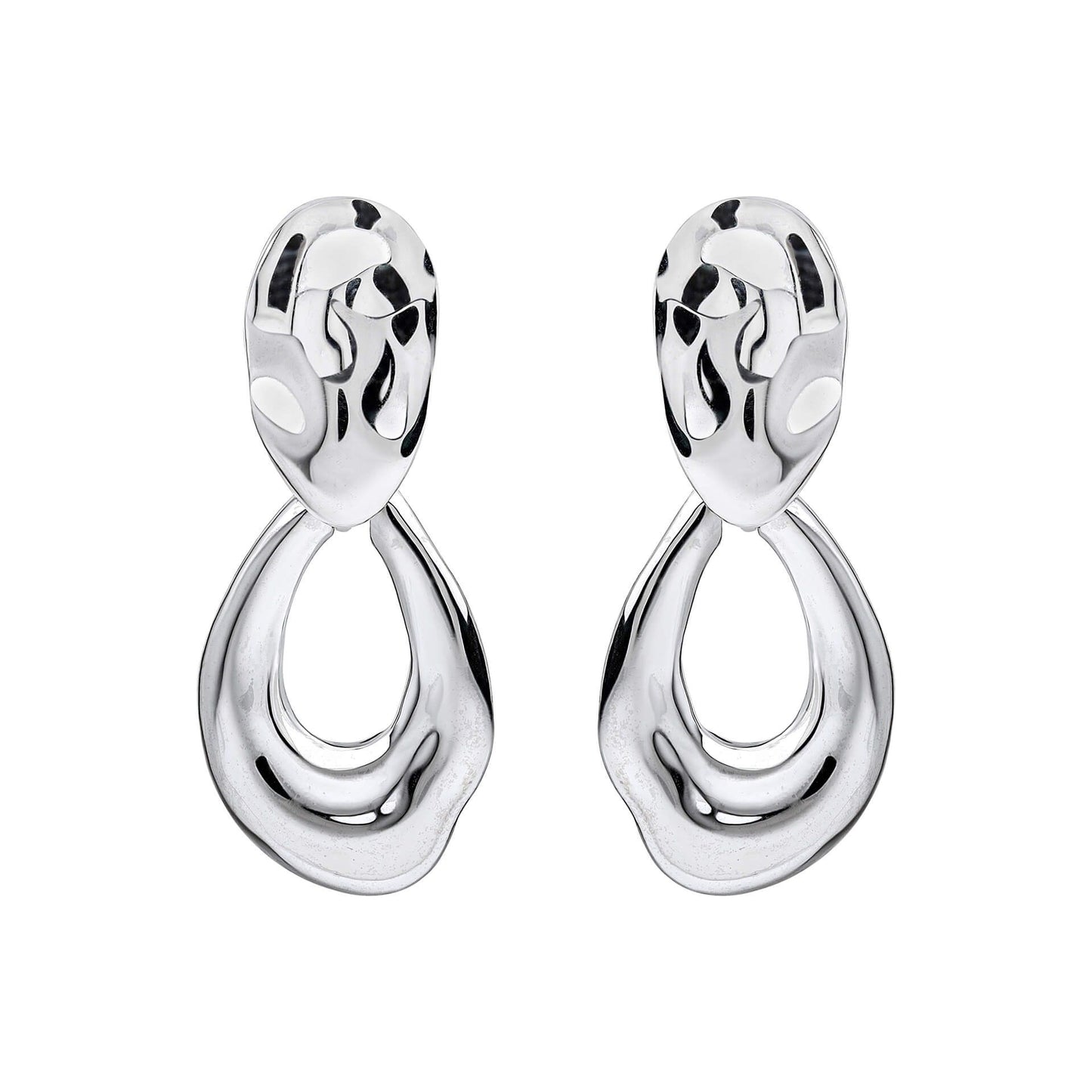 Molten Oval Doorknocker Drop Earrings