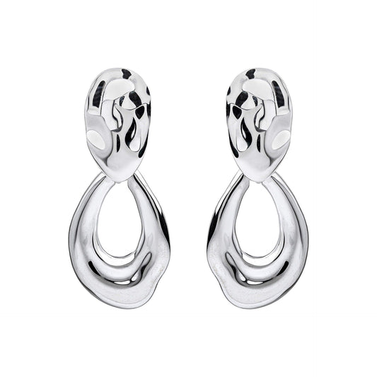 Molten Oval Doorknocker Drop Earrings