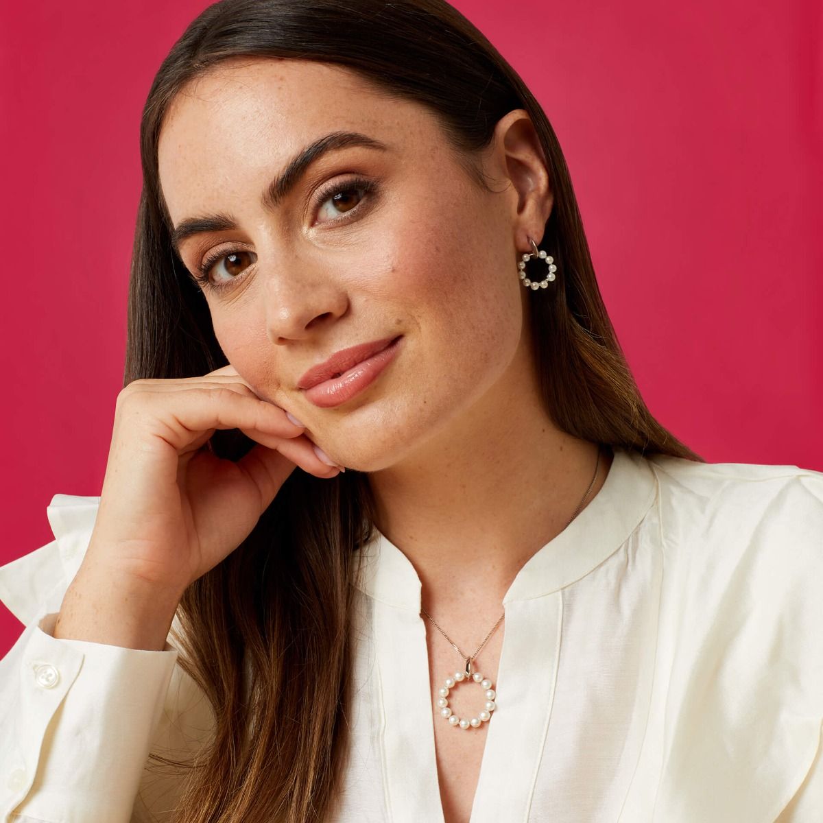 Fiorelli Pearl Circle Earrings