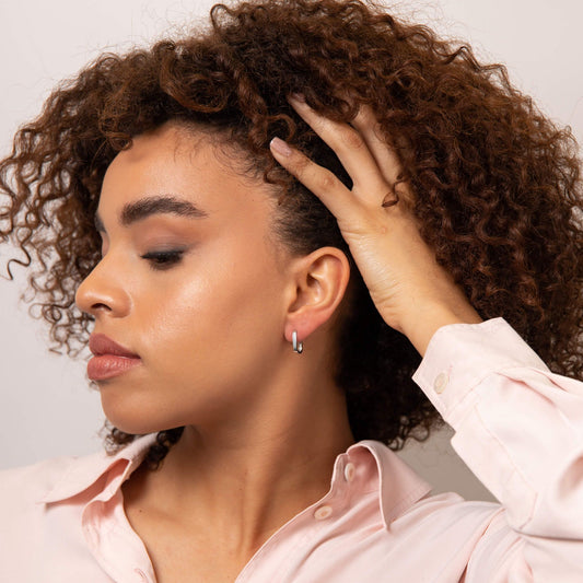 U Shape Hoop Earrings in 9ct Gold