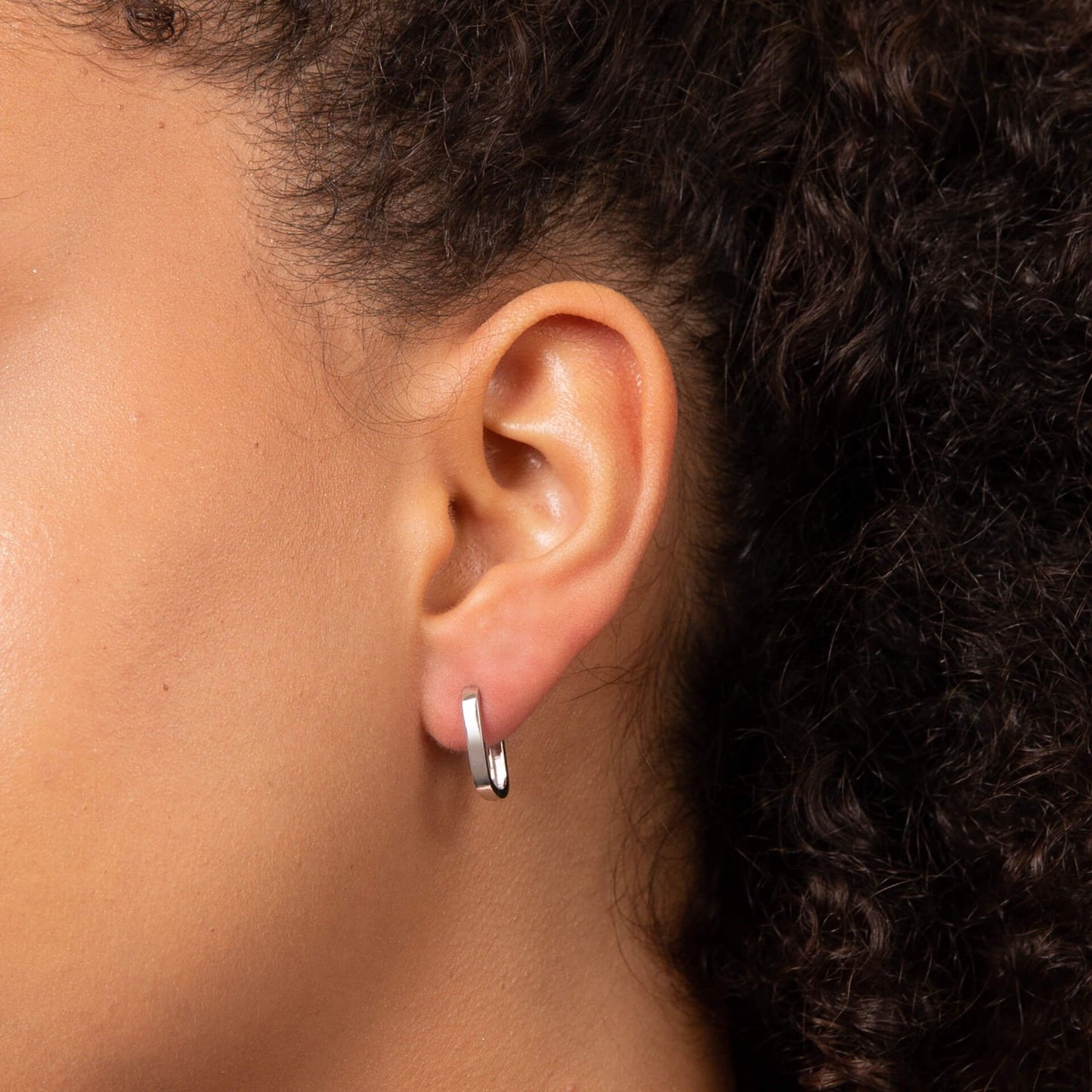 U Shape Hoop Earrings in 9ct Gold