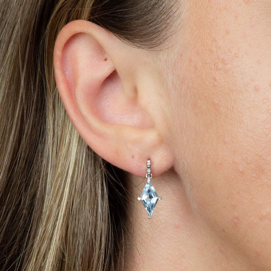 Kite Shaped Semi-Precious Stone Earrings in 9ct Gold