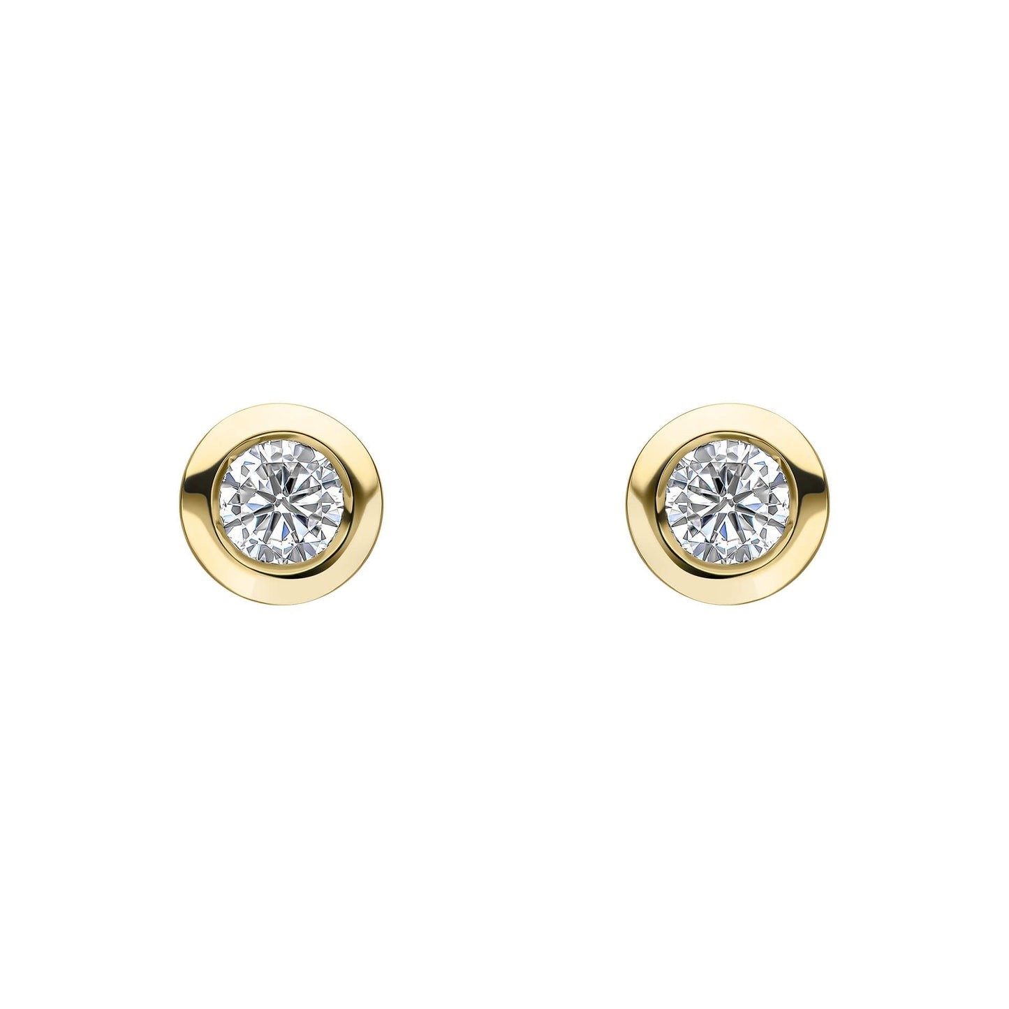 Reflections Bezel Stud Earrings in Recycled 9ct Gold
