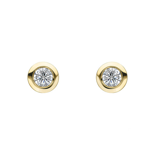 Reflections Bezel Stud Earrings in Recycled 9ct Gold