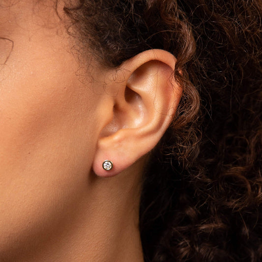 Reflections Bezel Stud Earrings in Recycled 9ct Gold
