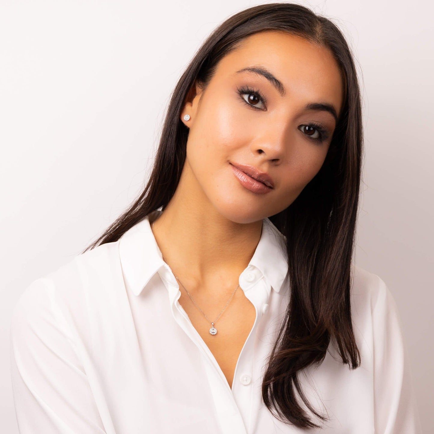 Bezel Set Diamond Cluster Pendant in 9ct Gold