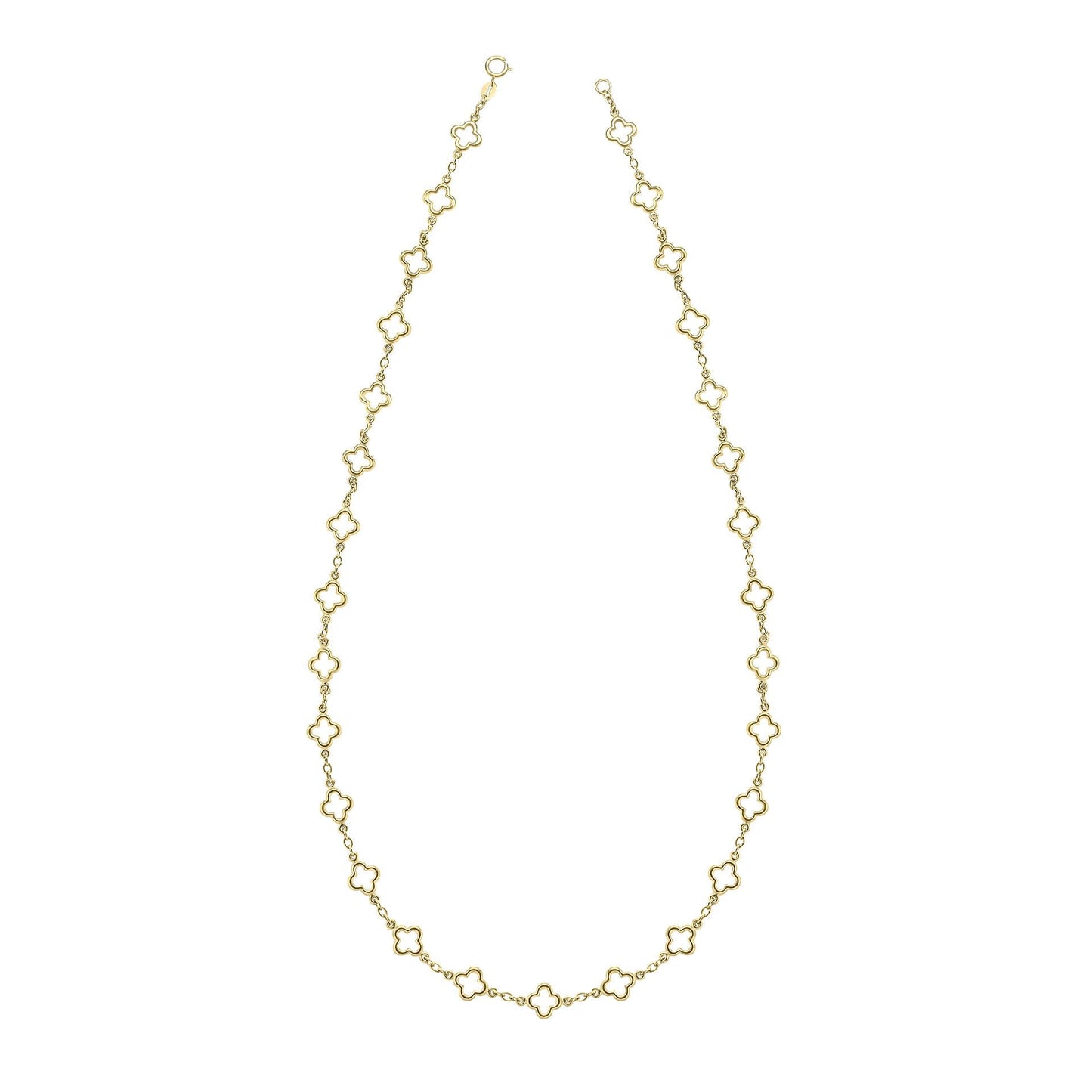 Quatrefoil Station Necklace in 9ct Gold