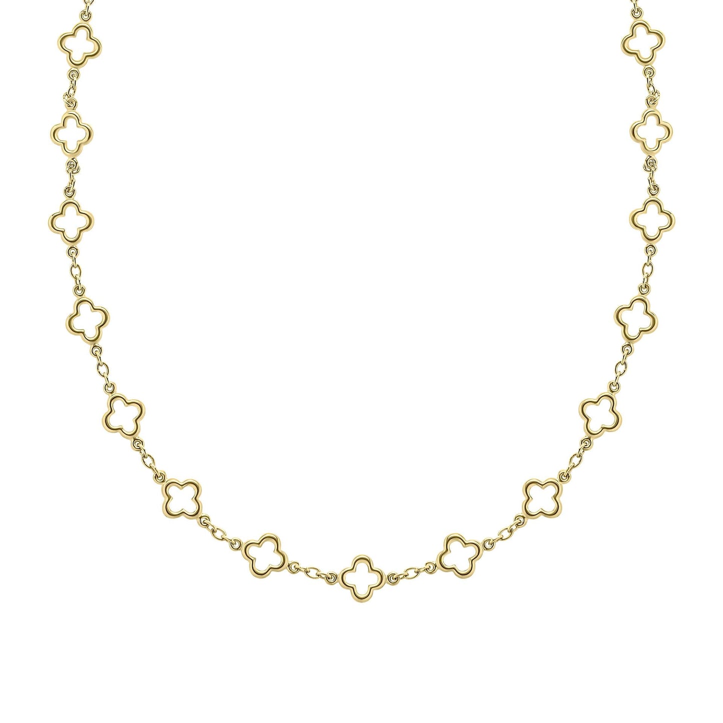 Quatrefoil Station Necklace in 9ct Gold