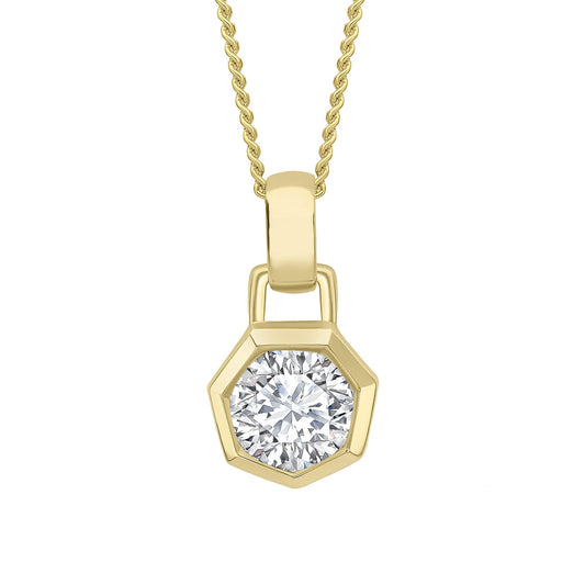Reflections Octagon Pendant in Recycled 9ct Gold