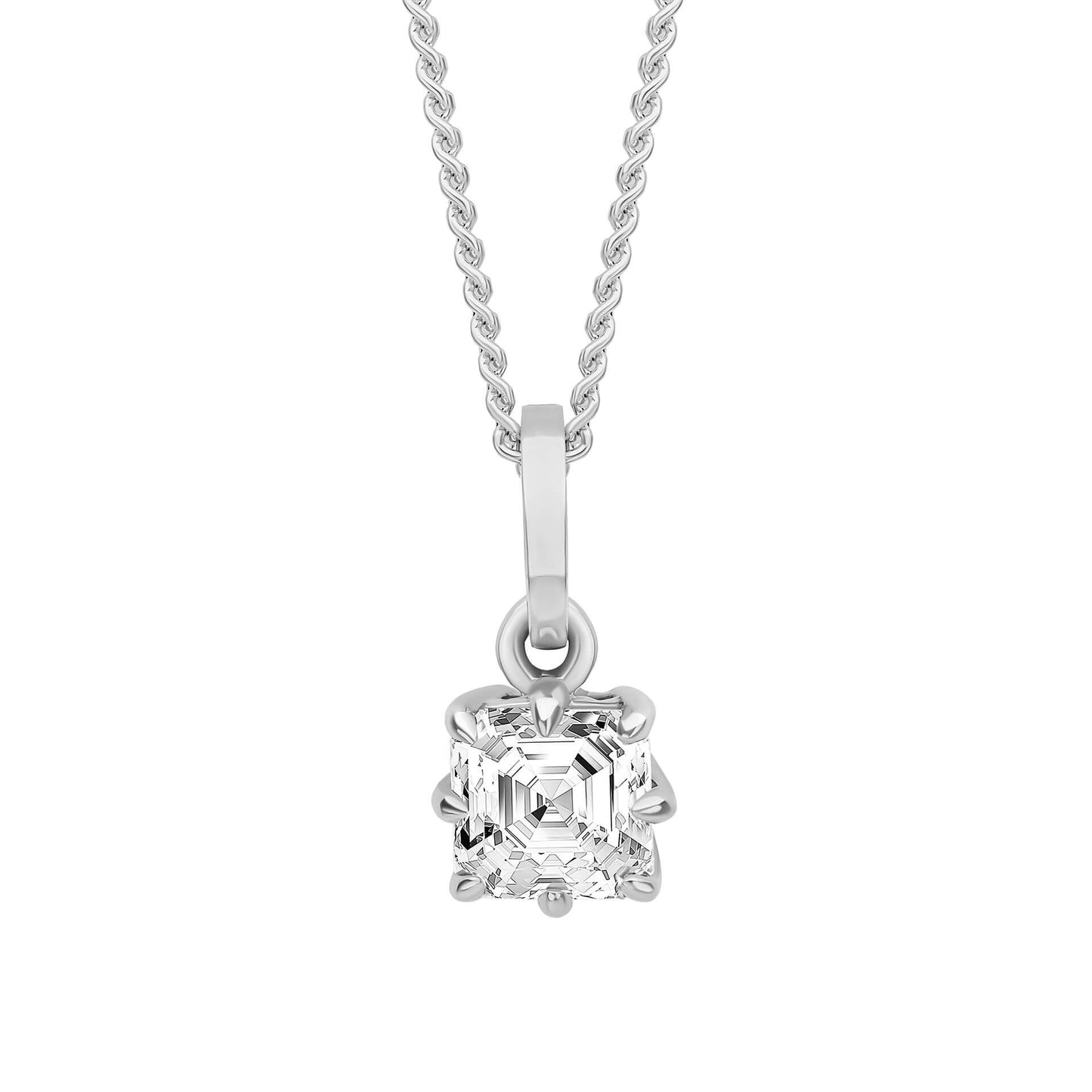 Reflections Asscher Cut Solitaire Pendant in Recycled 9ct Gold