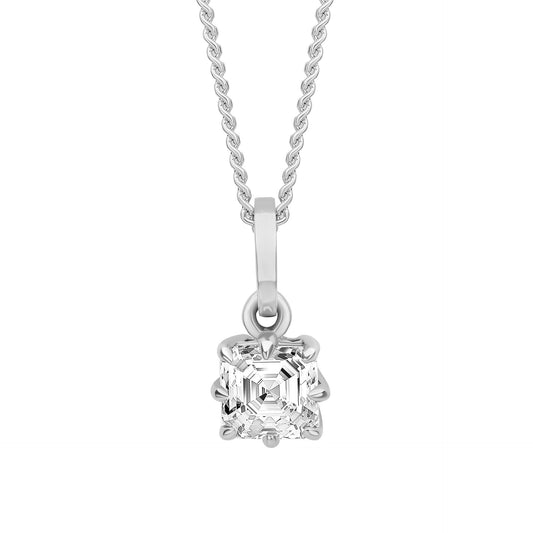 Reflections Asscher Cut Solitaire Pendant in Recycled 9ct Gold