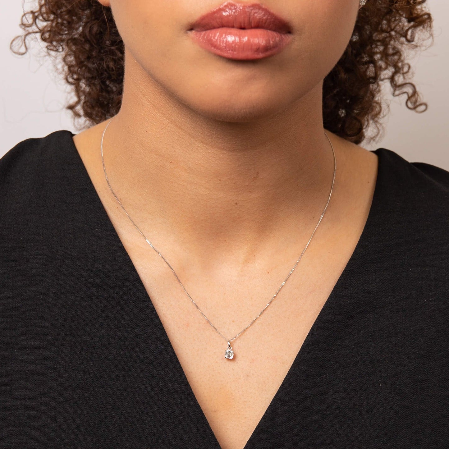 Reflections Asscher Cut Solitaire Pendant in Recycled 9ct Gold