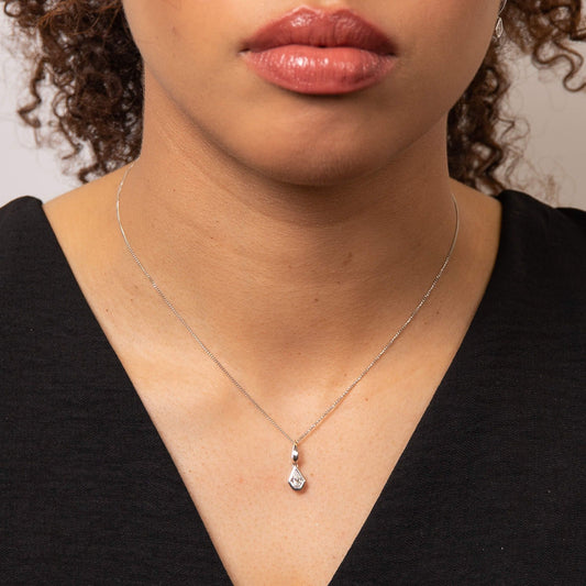 Reflections Pear Cut Knife Edge Pendant in Recycled 9ct Gold