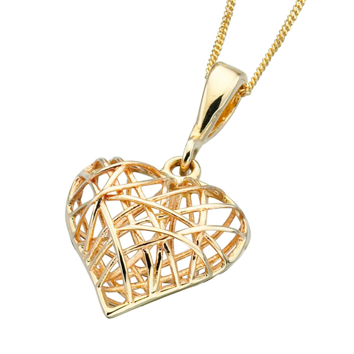 Caged Heart Pendant in 9ct Gold