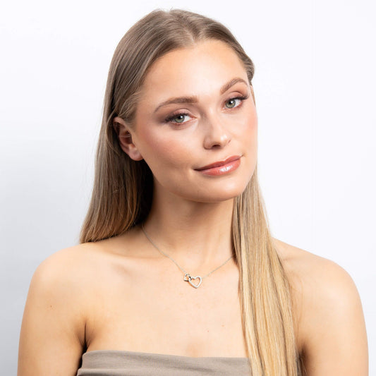 Diamonfire Linked Double Heart Necklace