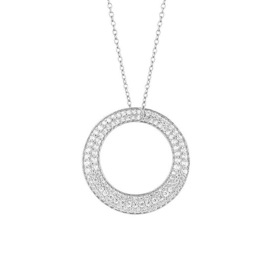 Diamonfire Pave Swirl Open Circle Necklace