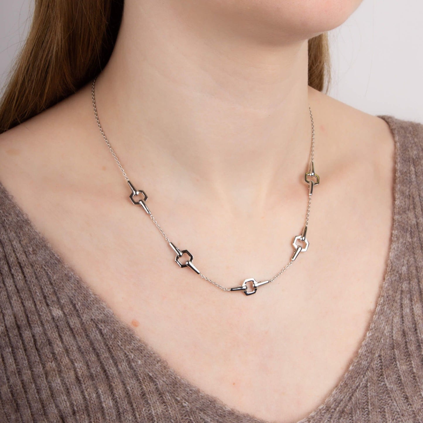 Fiorelli Interlinking Hexagonal Station Necklace