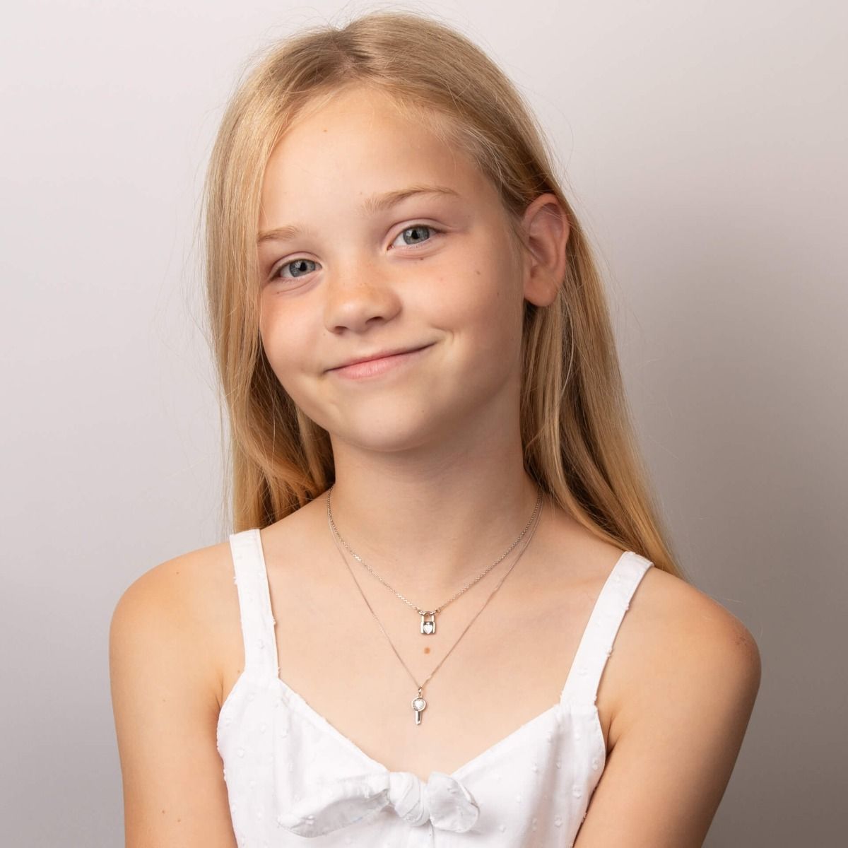 Padlock Heart Necklace with Diamond