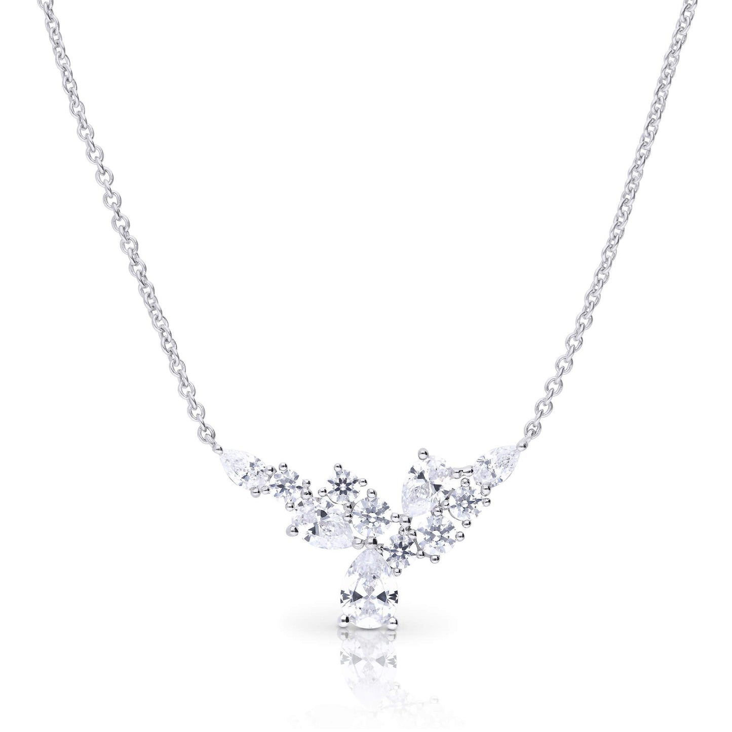 Diamonfire Statement Multi-Cut Zirconia Cluster Necklace
