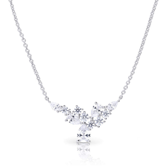 Diamonfire Statement Multi-Cut Zirconia Cluster Necklace