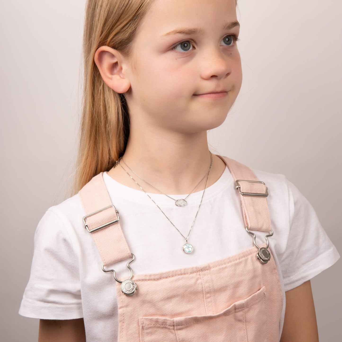 Pearlised Enamel Cloud Necklace with Diamond