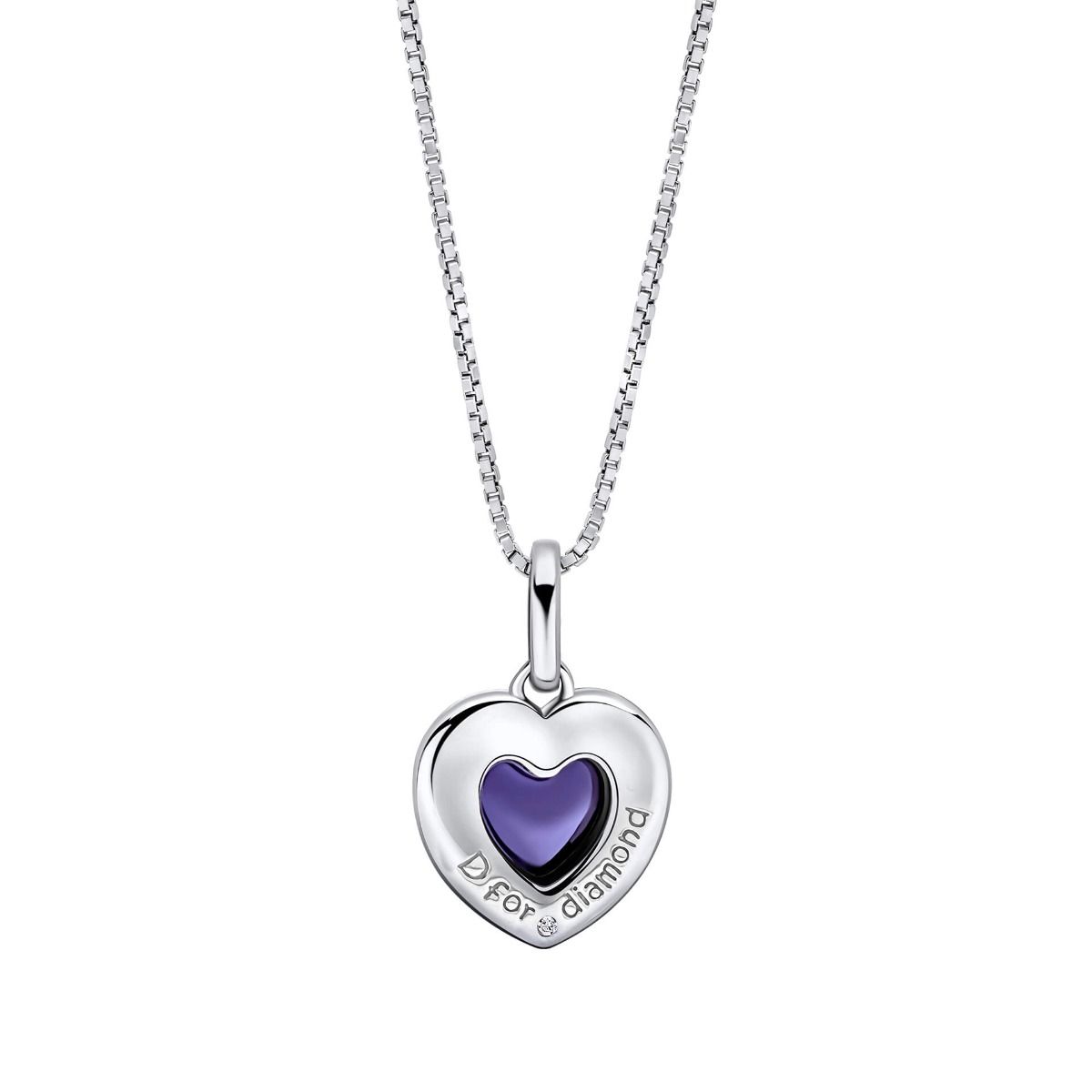 Heart Shape Mood Stone Pendant with Diamond