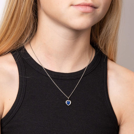 Heart Shape Mood Stone Pendant with Diamond