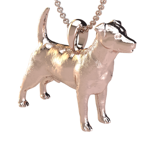 Silver dog pendant necklace with textured fur details on a chain, perfect accessory for dog lovers and jewellery enthusiasts worldwide, also available in solid gold. Made by Chris Simpson Designs in the United Kingdom.