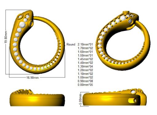 White Gold Diamond Snake Pendant.