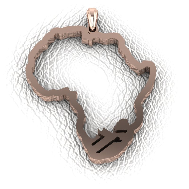 9ct Rose Gold African Pendant on leather thong. image 0