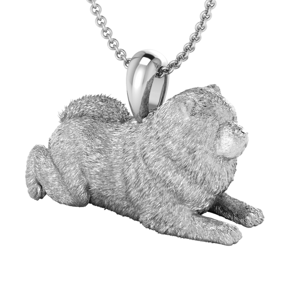 Pendentif Chien Chow Chow En Argent 925 - Blanc, Unisexe, Neuf Avec étiquettes