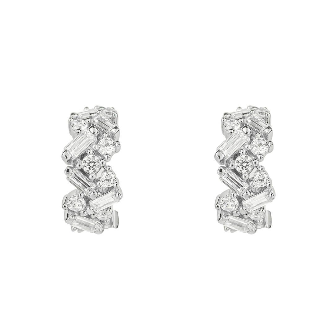 Modernise your jewellery collection with these stunning hoop earrings. Featuring dazzling baguette Diamonfire zirconia stones (1.86ct), these earrings are sure to style up your outfit for any occasion. Why not stack with other Diamonfire earrings for serious sparkle or pair with the matching necklace and ring for a co-ordinated look.
