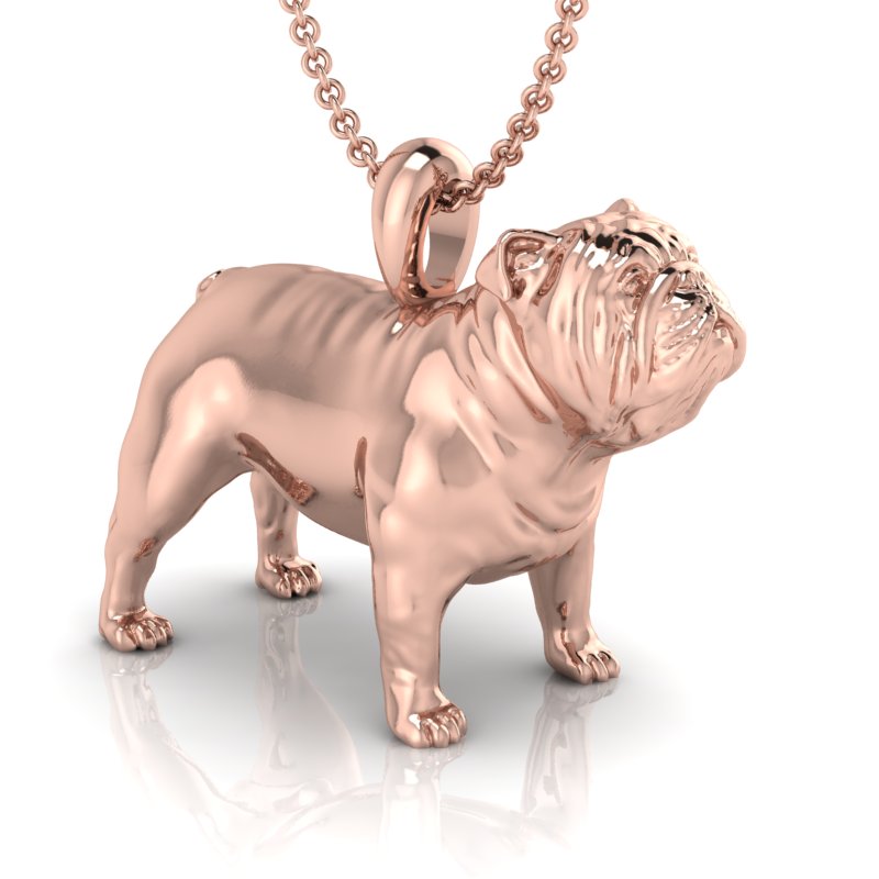 Silver dog pendant necklace with textured fur details on a chain, perfect accessory for dog lovers and jewellery enthusiasts worldwide, also available in solid gold. Made by Chris Simpson Designs in the United Kingdom.